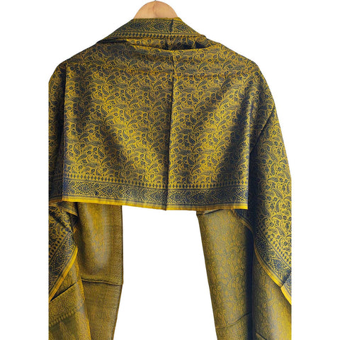 Contemporary Banarasi Silk Stole - Modern Design Size 55X180 Cm( Green )