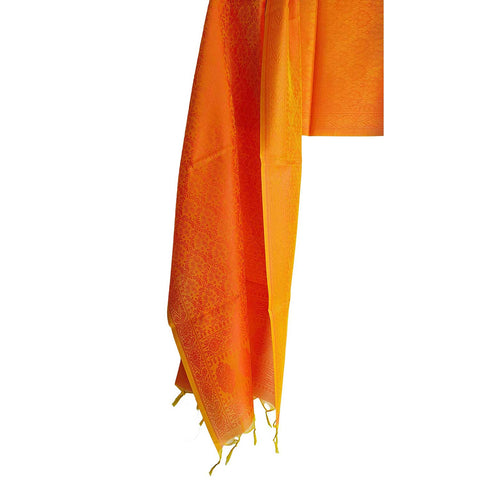 Contemporary Banarasi Silk Stole - Modern Design Size 55X180 Cm( Orange )