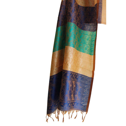 Contemporary Banarasi Silk Stole - Modern Design Size 55X180 Cm