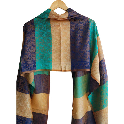 Contemporary Banarasi Silk Stole - Modern Design Size 55X180 Cm