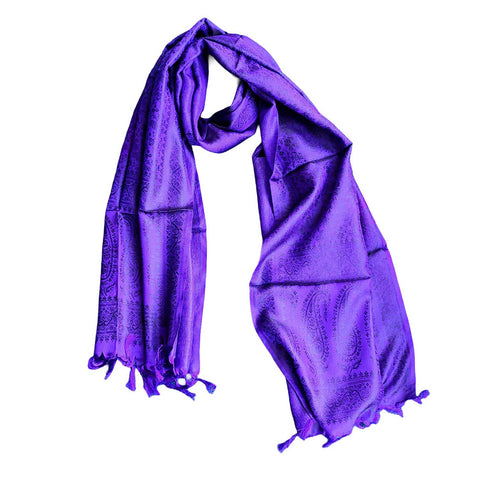 Contemporary Banarasi Silk Stole - Modern Design Size 55X180 Cm ( Dark Blue )