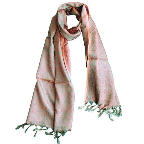 Contemporary Banarasi Silk Stole - Modern Design Size 55X180 Cm ( Brown )