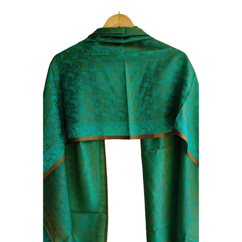 Contemporary Banarasi Silk Stole - Modern Design Size 55X180 Cm ( Green )