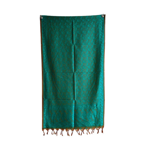 Contemporary Banarasi Silk Stole - Modern Design Size 55X180 Cm ( Green )