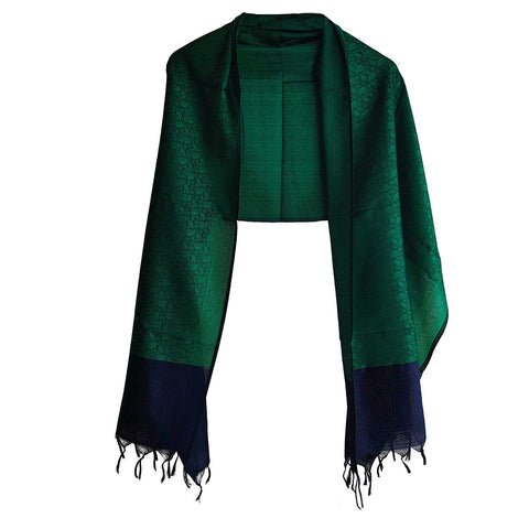 Contemporary Banarasi Silk Stole - Modern Design Size 55X180 Cm ( Green )