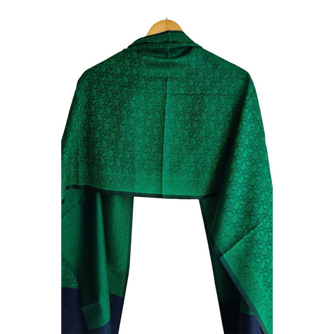 Contemporary Banarasi Silk Stole - Modern Design Size 55X180 Cm ( Green )