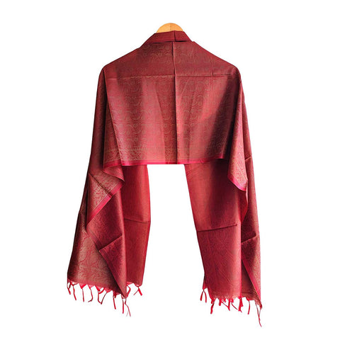 Contemporary Banarasi Silk Stole - Modern Design Size 55X180 Cm