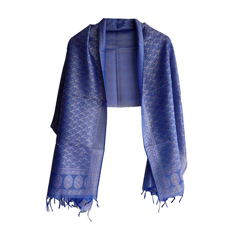 Contemporary Banarasi Silk Stole - Modern Design Size 55X180 Cm