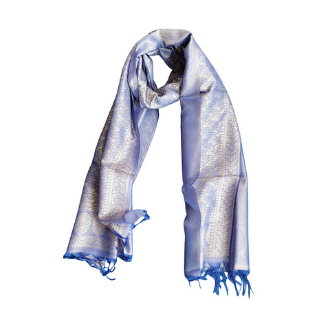 Contemporary Banarasi Silk Stole - Modern Design Size 55X180 Cm