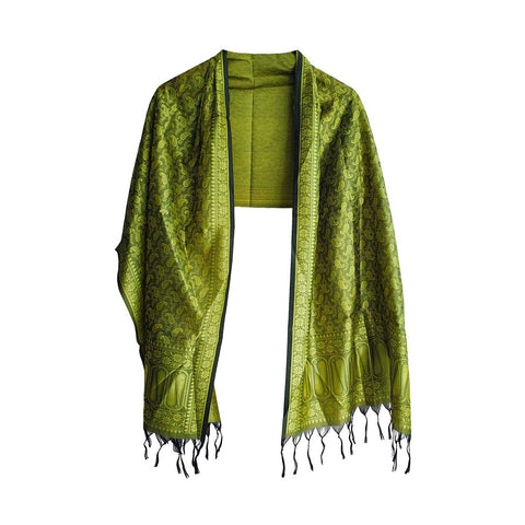 Contemporary Banarasi Silk Stole - Modern Design Size 55X180 Cm