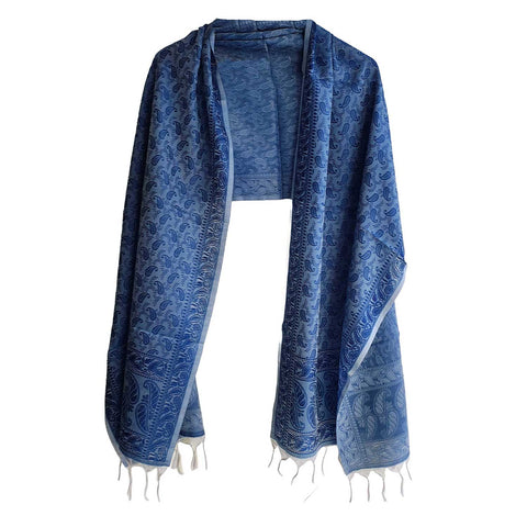 Contemporary Banarasi Silk Stole - Modern Design Size 55X180 Cm