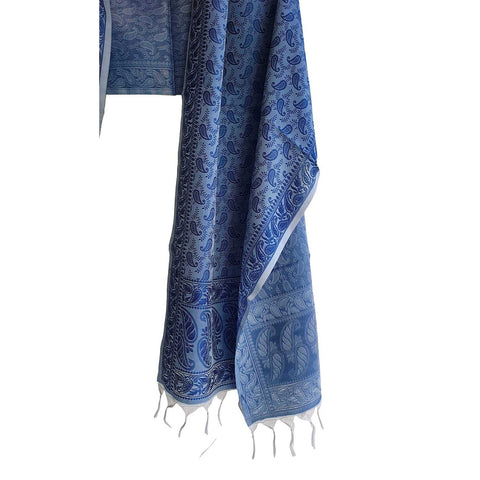 Contemporary Banarasi Silk Stole - Modern Design Size 55X180 Cm