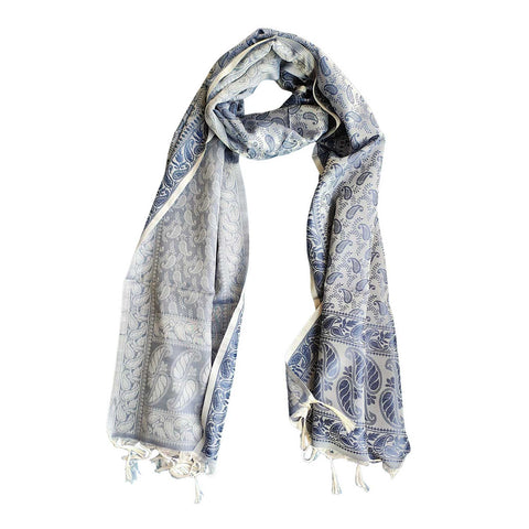 Contemporary Banarasi Silk Stole - Modern Design Size 55X180 Cm