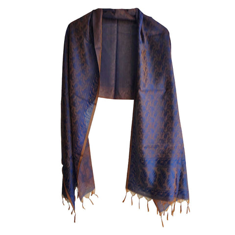 Contemporary Banarasi Silk Stole - Modern Design Size 55X180 Cm