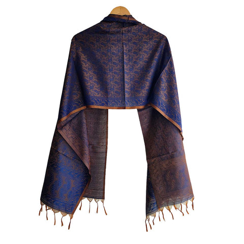 Contemporary Banarasi Silk Stole - Modern Design Size 55X180 Cm