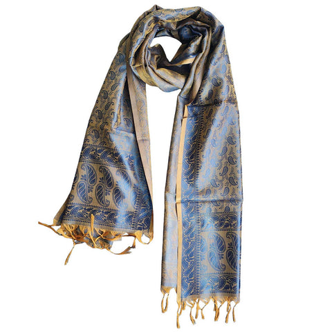 Contemporary Banarasi Silk Stole - Modern Design Size 55X180 Cm