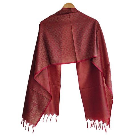 Contemporary Banarasi Silk Stole - Modern Design Size 55X180 Cm