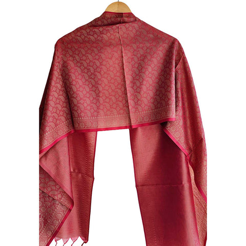 Contemporary Banarasi Silk Stole - Modern Design Size 55X180 Cm