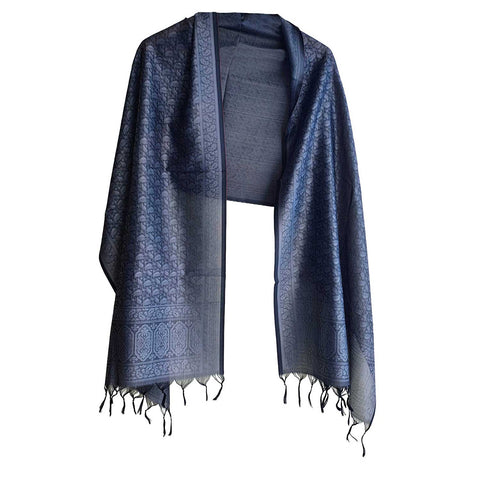 Contemporary Banarasi Silk Stole - Modern Design Size 55X180 Cm