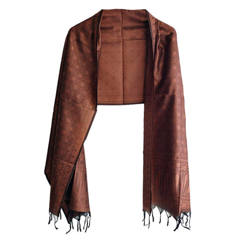 Contemporary Banarasi Silk Stole - Modern Design Size 55X180 Cm