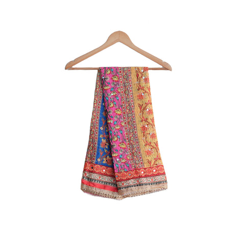 Pakistani Digital Printed Chinnon Dupatta With Heavy Mirror Work