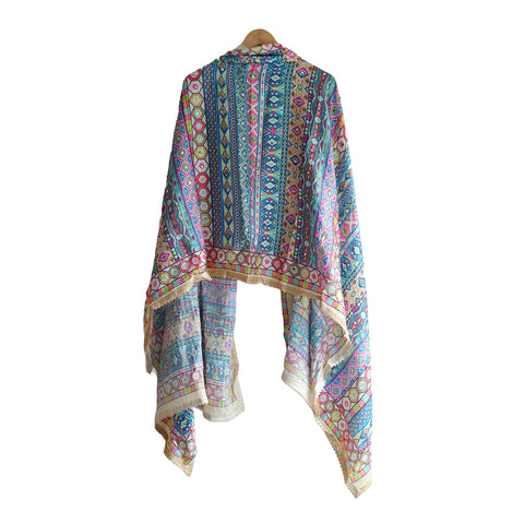 Pakistani Digital Printed Chinnon Dupatta With Heavy Mirror Work