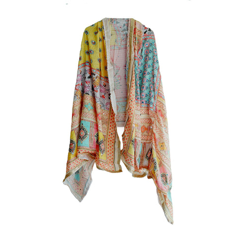 Pakistani Digital Printed Chinnon Dupatta With Heavy Mirror Work