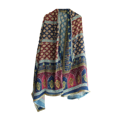 Pakistani Digital Printed Chinnon Dupatta With Heavy Mirror Work