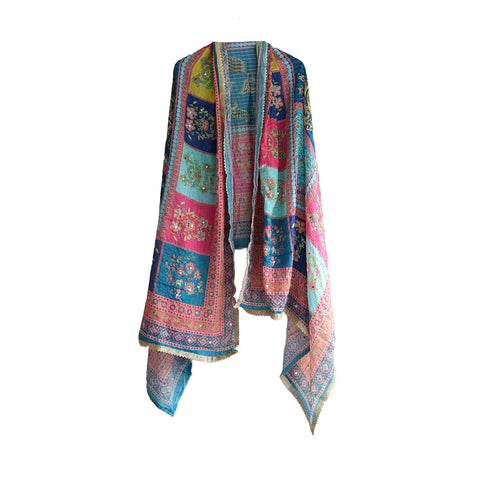Pakistani Digital Printed Chinnon Dupatta With Heavy Mirror Work