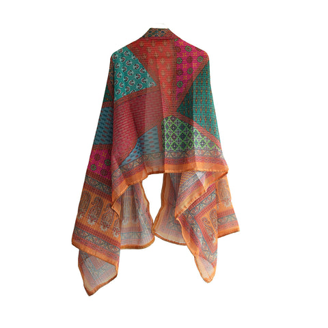 Pakistani Digital Printed Chinnon Dupatta With Heavy Mirror Work