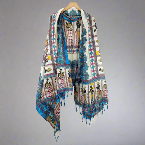 Khadi Cotton Poly Silk Women Printed Dupatta