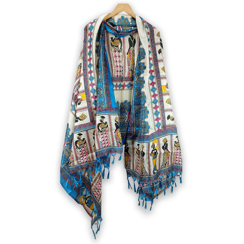 Khadi Cotton Poly Silk Women Printed Dupatta
