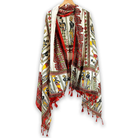 Khadi Cotton Poly Silk Women Printed Dupatta