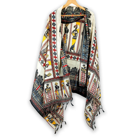 Khadi Cotton Poly Silk Women Printed Dupatta