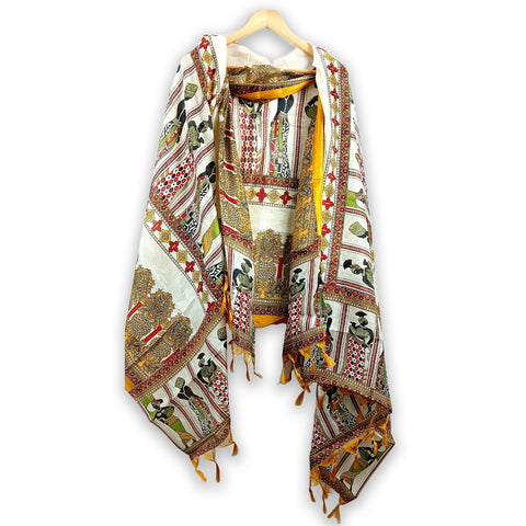 Khadi Cotton Poly Silk Women Printed Dupatta