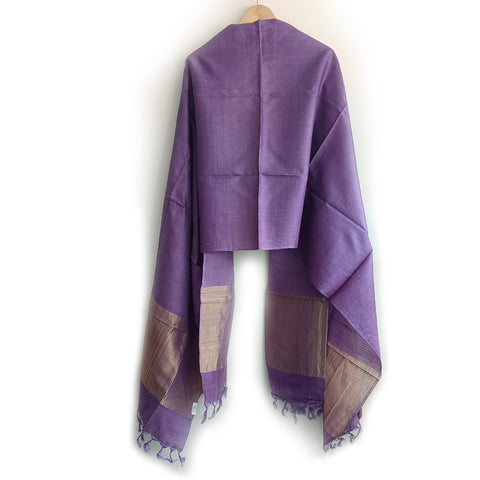 Bastar Tribal Printed Pure Kosa Silk Women's Dupatta with Tassels and Jari Embellishments