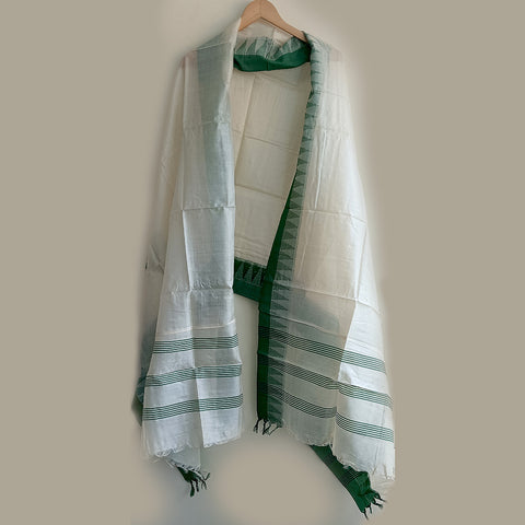 Women's Bastar Temple Design Embroidery Pure Kosa Silk Tassels Stole