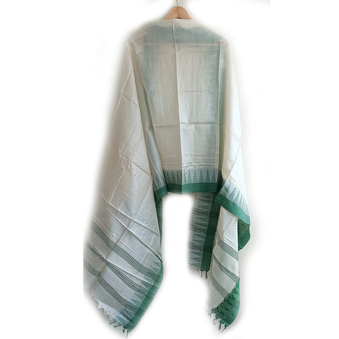 Women's Bastar Temple Design Embroidery Pure Kosa Silk Tassels Stole