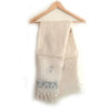 Women's Bastar Pure Kosa Silk White Embroidery Tassels Stole
