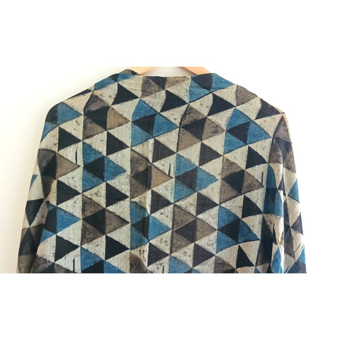 Linen Cotton Ajrak Print Dupatta: Traditional Indian Scarf Shawl Wrap