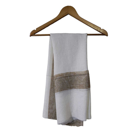 Earthy Elegance Embroidered Wool Stole | ISMSW08 | Artisan Winter Wrap