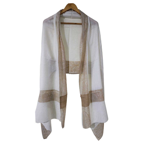 Earthy Elegance Embroidered Wool Stole | ISMSW08 | Artisan Winter Wrap