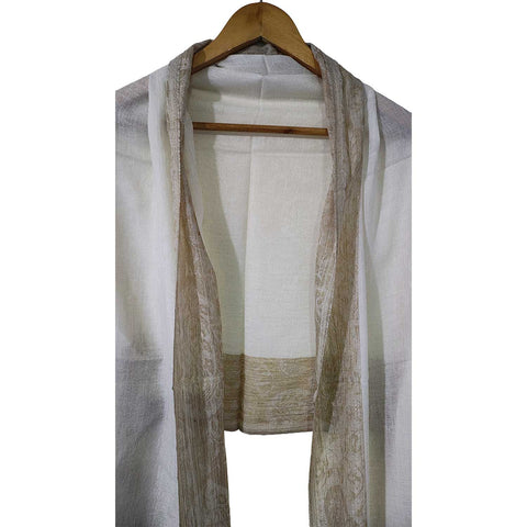 Earthy Elegance Embroidered Wool Stole | ISMSW08 | Artisan Winter Wrap
