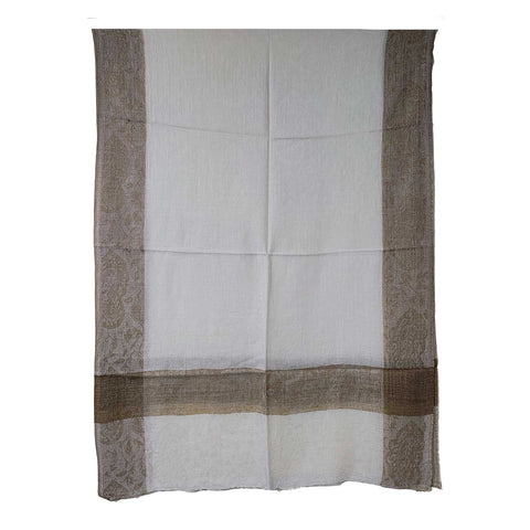Earthy Elegance Embroidered Wool Stole | ISMSW08 | Artisan Winter Wrap