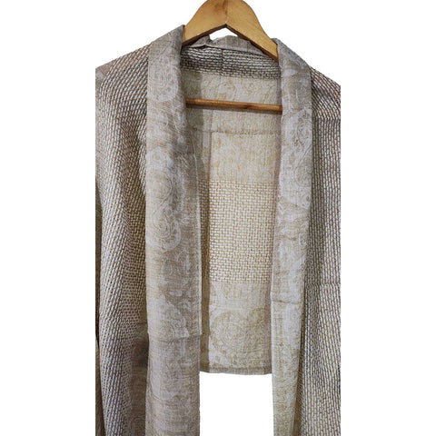 Earthy Elegance Embroidered Wool Stole | ISMSW09 | Artisan Winter Wrap