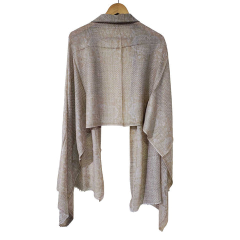 Earthy Elegance Embroidered Wool Stole | ISMSW09 | Artisan Winter Wrap