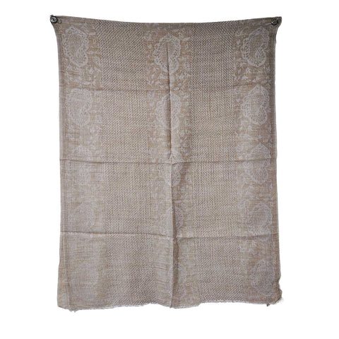 Earthy Elegance Embroidered Wool Stole | ISMSW09 | Artisan Winter Wrap