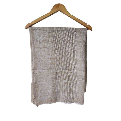 Earthy Elegance Embroidered Wool Stole | ISMSW09 | Artisan Winter Wrap