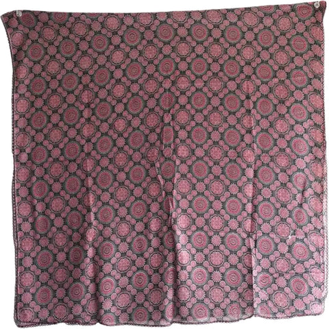 Traditional Ajrakh Print Cotton Stole, Colour 4, Mandala Pattern with Tassels
