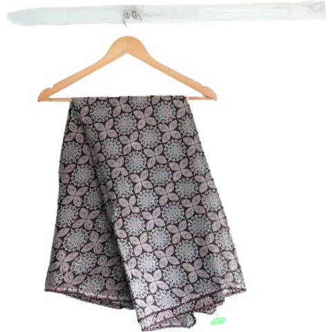 Traditional Ajrakh Print Cotton Stole, Colour 5, Mandala Pattern with Tassels